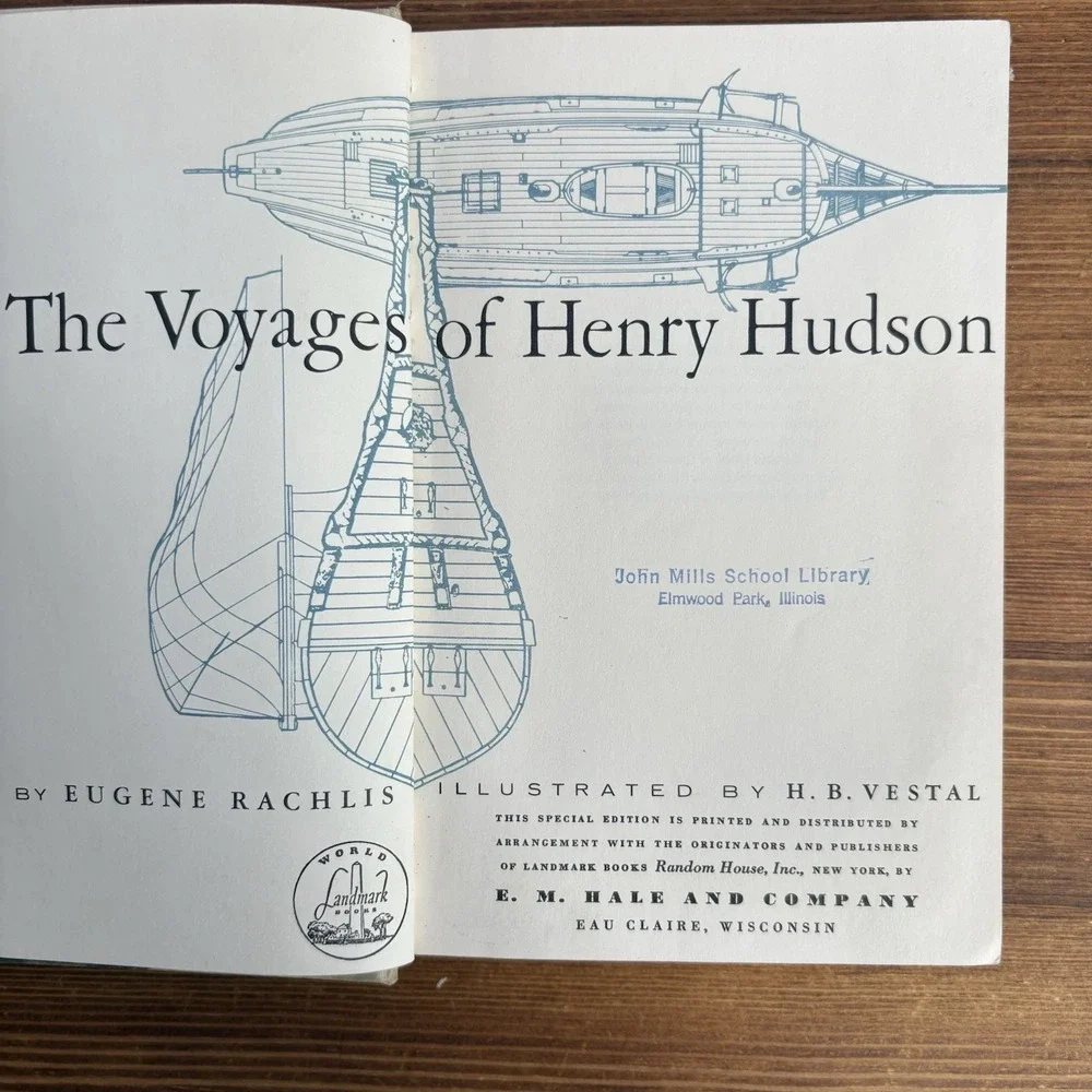 The Voyages of Henry Hudson Eugene Rachlis 1962 Ex Library HC Illustrated